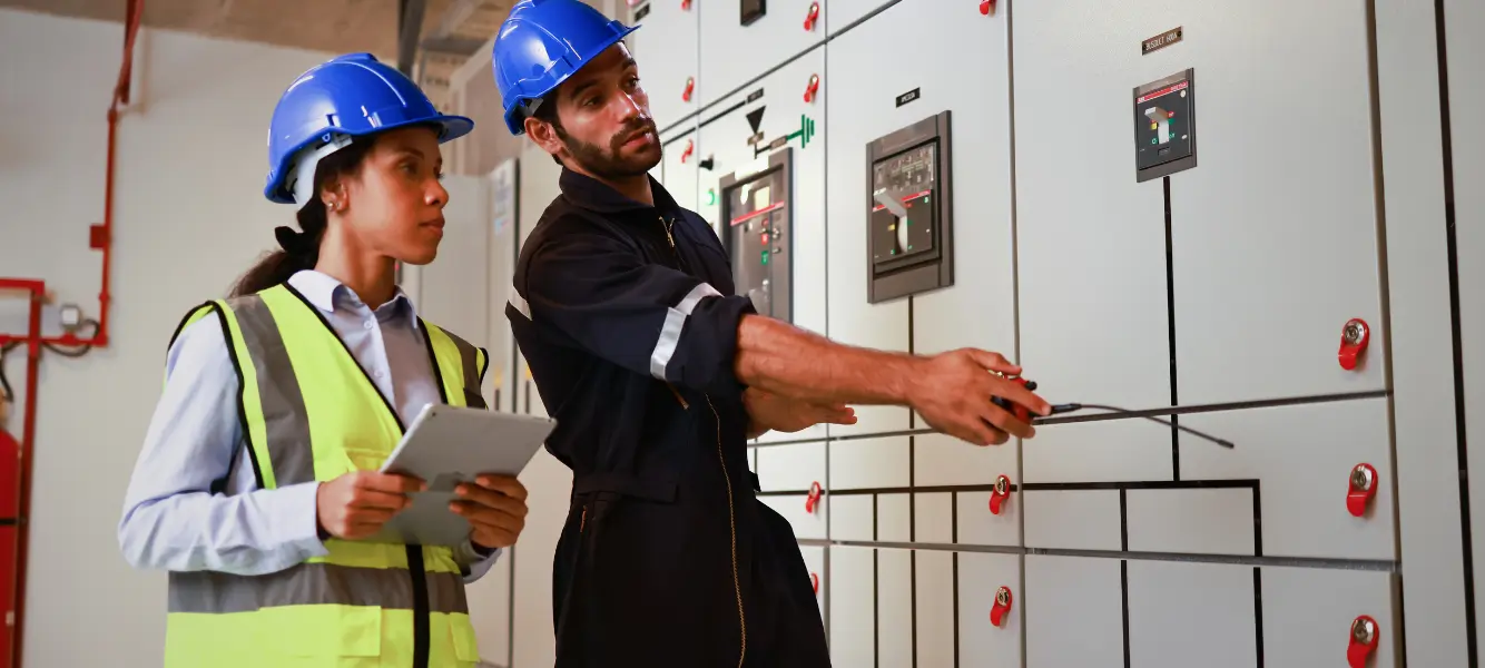 an image of a male and female engineer in the labour market