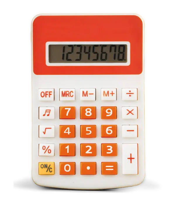 image of a red and white calculator on the cost of an unfilled vacancy and cost of a bad hire pages